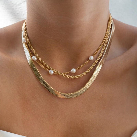 Tavlux Gold-Plated Layering Necklace