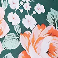 Green, Floral Printed